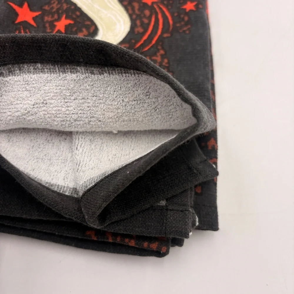Johanna Parker Halloween Ghost Kitchen Towels Set of 2 Black Orange Cotton 18x28